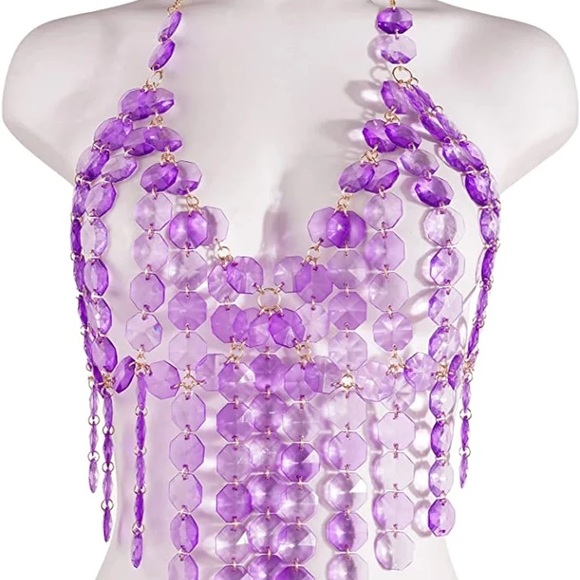 Amethyst Chained Body Jewelry - Picture 2 of 4